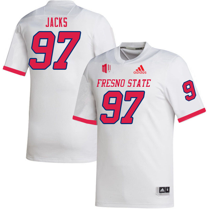 Men-Youth #97 Jahzon Jacks Fresno State Bulldogs College Football Jerseys Sale-White